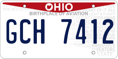 OH license plate GCH7412