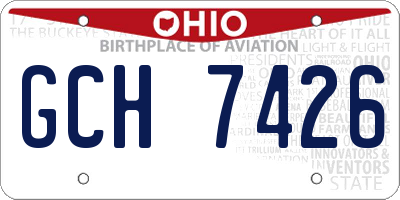 OH license plate GCH7426