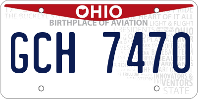 OH license plate GCH7470