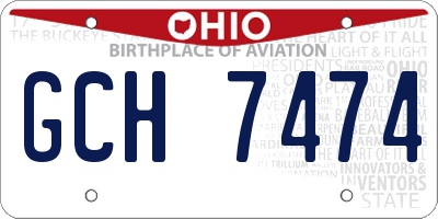 OH license plate GCH7474