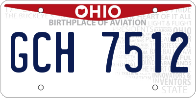OH license plate GCH7512