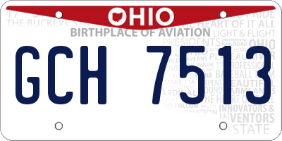 OH license plate GCH7513