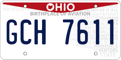 OH license plate GCH7611