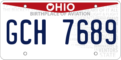 OH license plate GCH7689