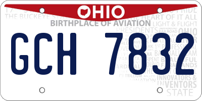 OH license plate GCH7832