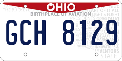 OH license plate GCH8129