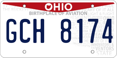 OH license plate GCH8174