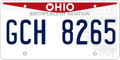 OH license plate GCH8265