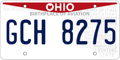 OH license plate GCH8275