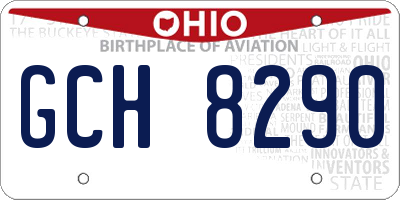 OH license plate GCH8290