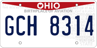 OH license plate GCH8314