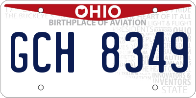 OH license plate GCH8349