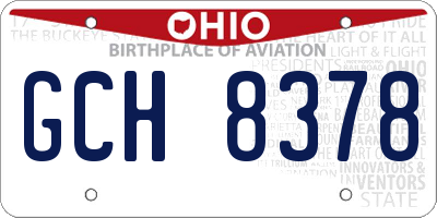 OH license plate GCH8378