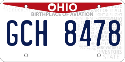 OH license plate GCH8478