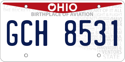 OH license plate GCH8531