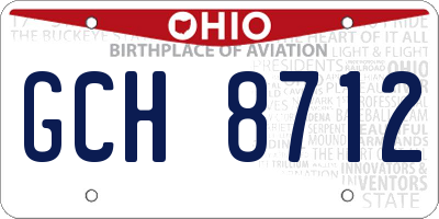 OH license plate GCH8712