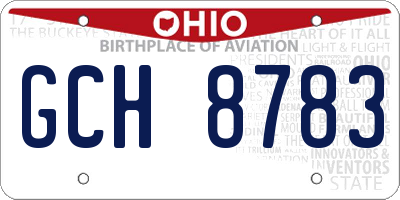 OH license plate GCH8783