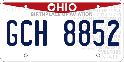 OH license plate GCH8852