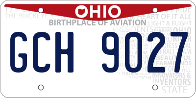 OH license plate GCH9027
