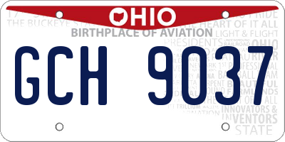 OH license plate GCH9037
