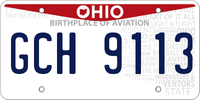 OH license plate GCH9113