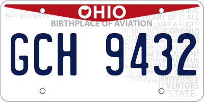 OH license plate GCH9432