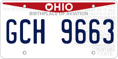 OH license plate GCH9663