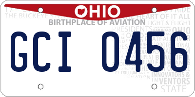 OH license plate GCI0456