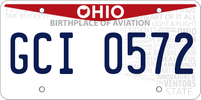 OH license plate GCI0572