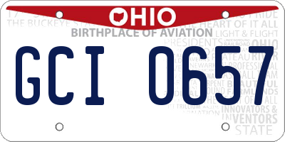 OH license plate GCI0657