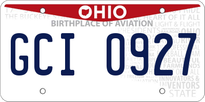 OH license plate GCI0927