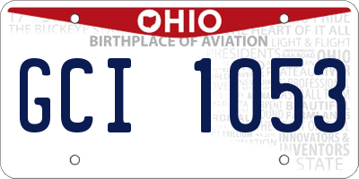 OH license plate GCI1053