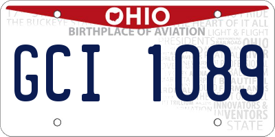 OH license plate GCI1089