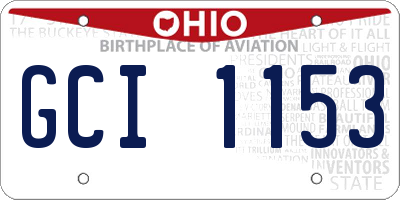 OH license plate GCI1153
