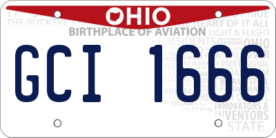 OH license plate GCI1666