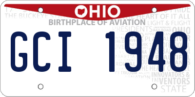 OH license plate GCI1948