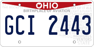 OH license plate GCI2443
