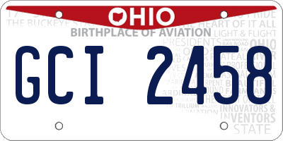 OH license plate GCI2458