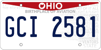 OH license plate GCI2581