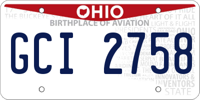 OH license plate GCI2758