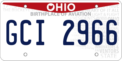 OH license plate GCI2966