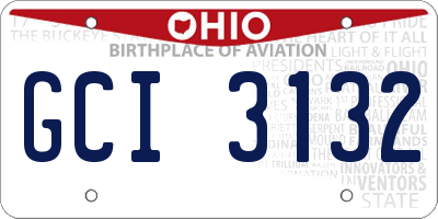 OH license plate GCI3132