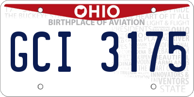 OH license plate GCI3175