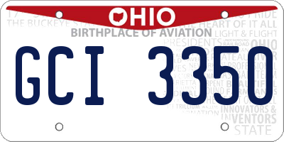 OH license plate GCI3350