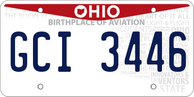 OH license plate GCI3446