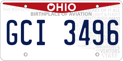 OH license plate GCI3496