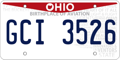OH license plate GCI3526
