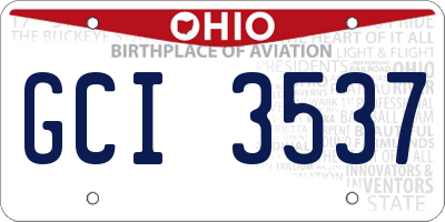 OH license plate GCI3537