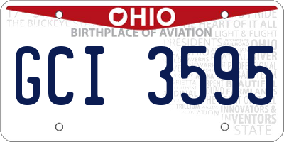 OH license plate GCI3595