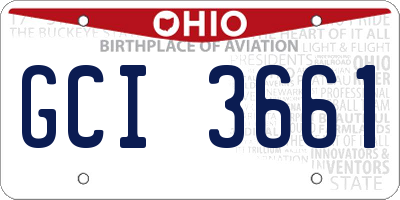 OH license plate GCI3661